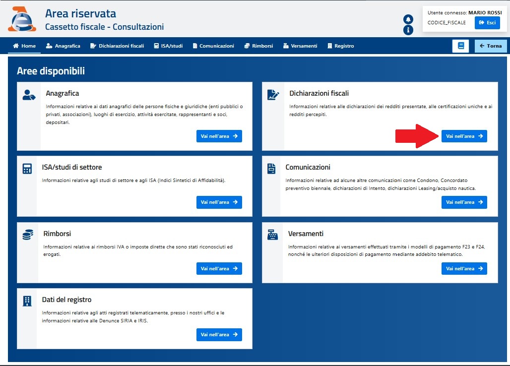 Scheda Dichiarazioni fiscali